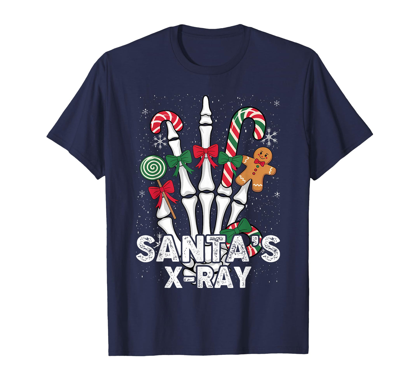 Santa's X-Ray Candy Cane Christmas Radiology Technologist T-Shirt