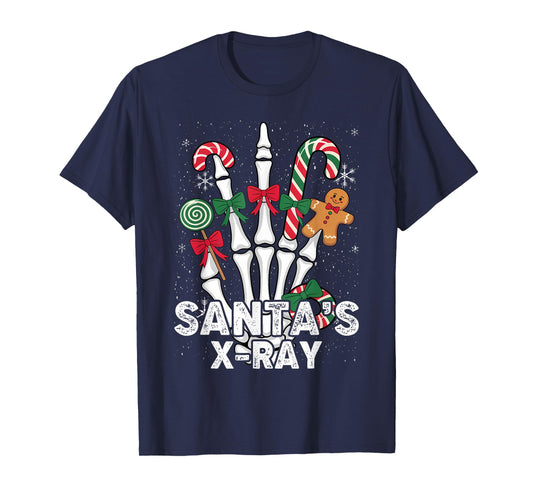 Santa's X-Ray Candy Cane Christmas Radiology Technologist T-Shirt