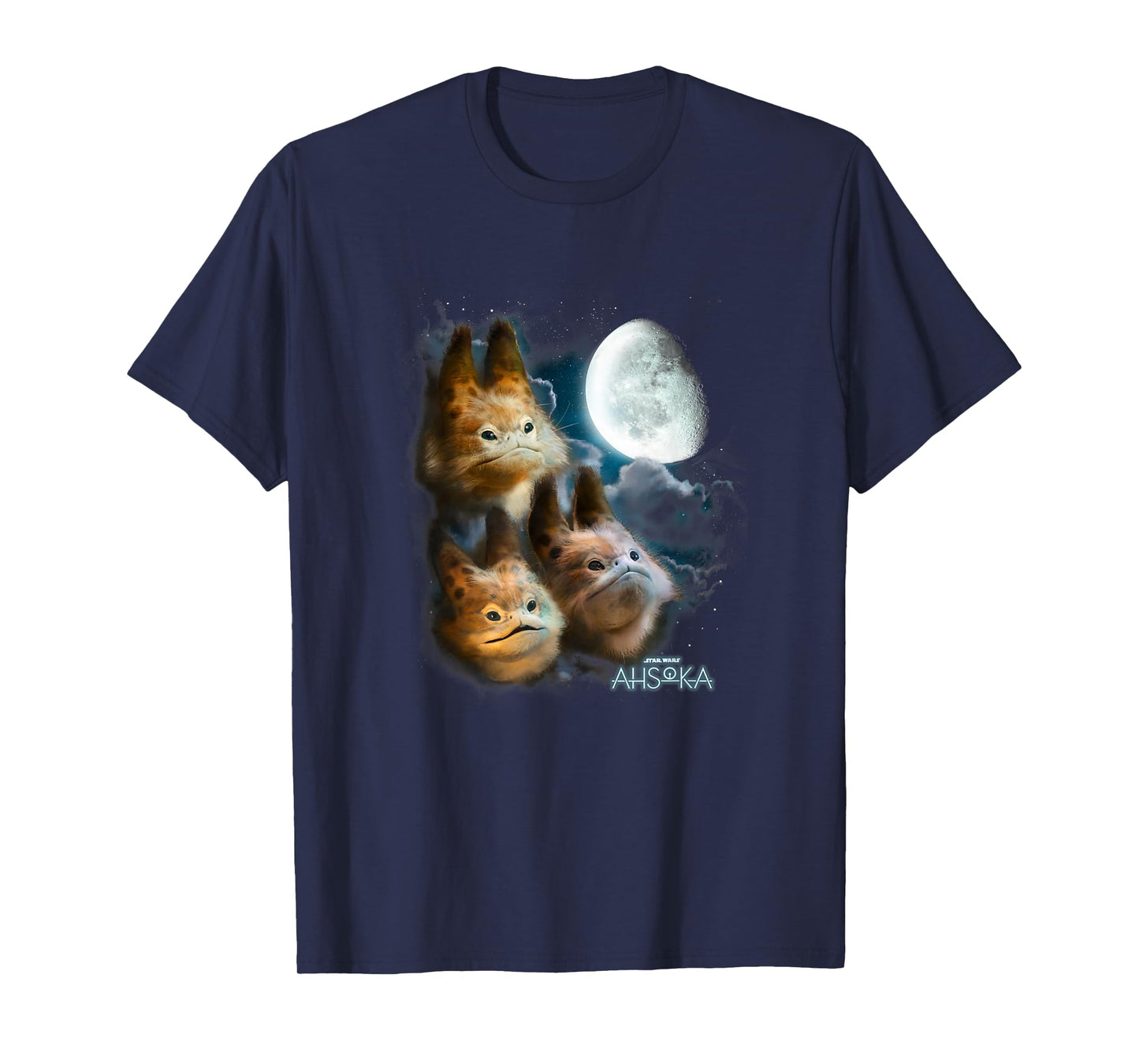 Star Wars: Ahsoka Loth-Cat Cloudy Galactic Trio Portrait T-Shirt