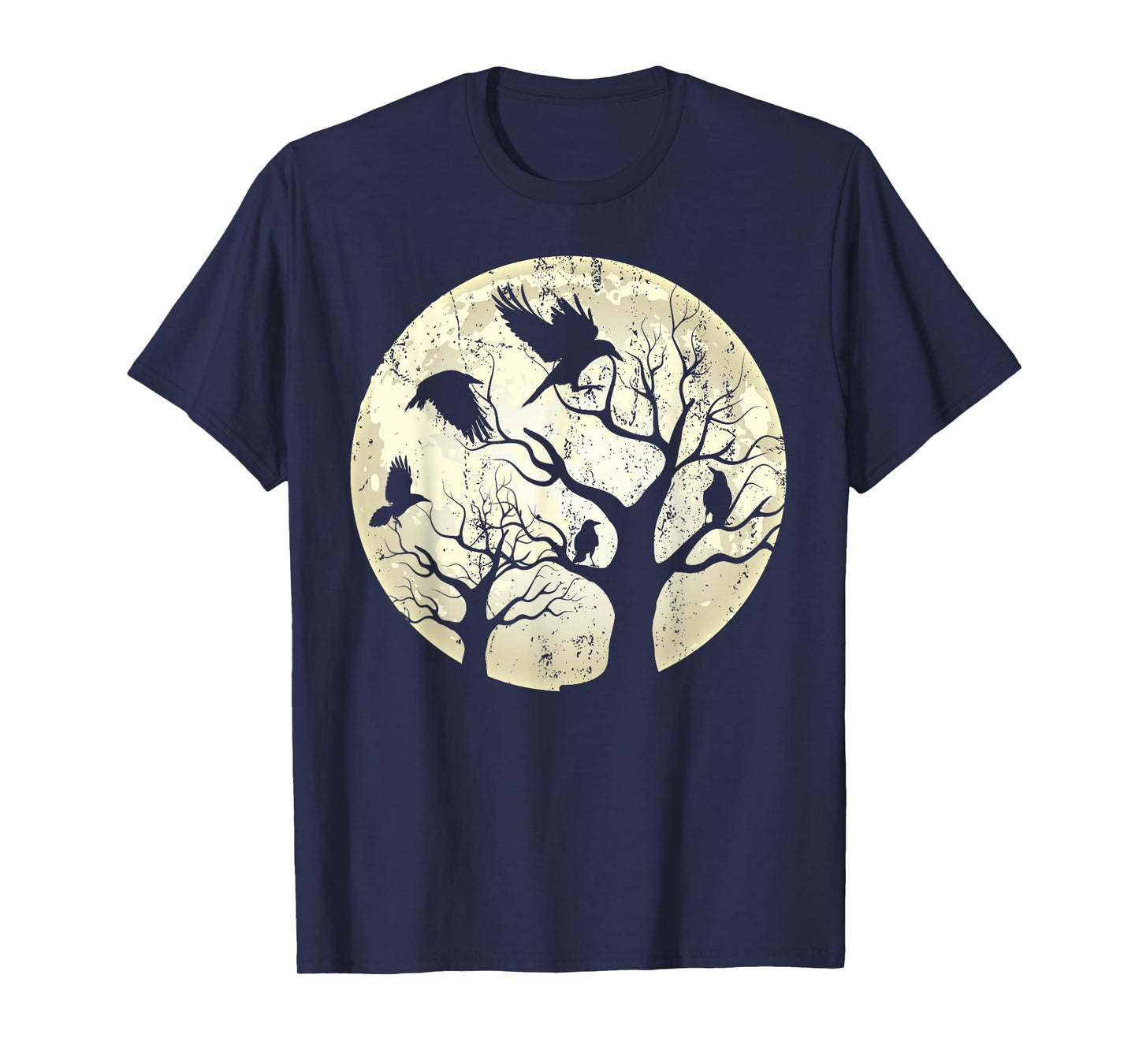 Gothic Animal Forest Bird Raven Creepy Night Moonlight Crow T-Shirt