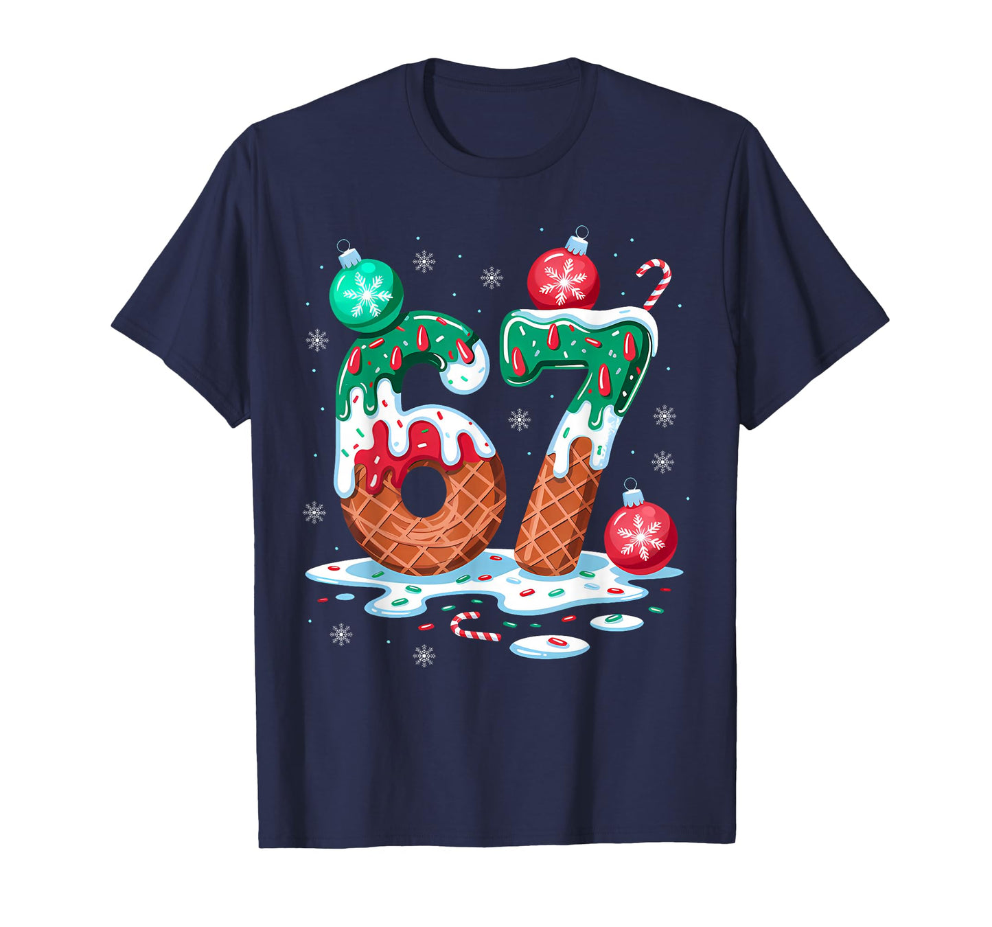 Christmas 67 Ice Cream Drip Meme Six Seven for Everyone T-Shirt