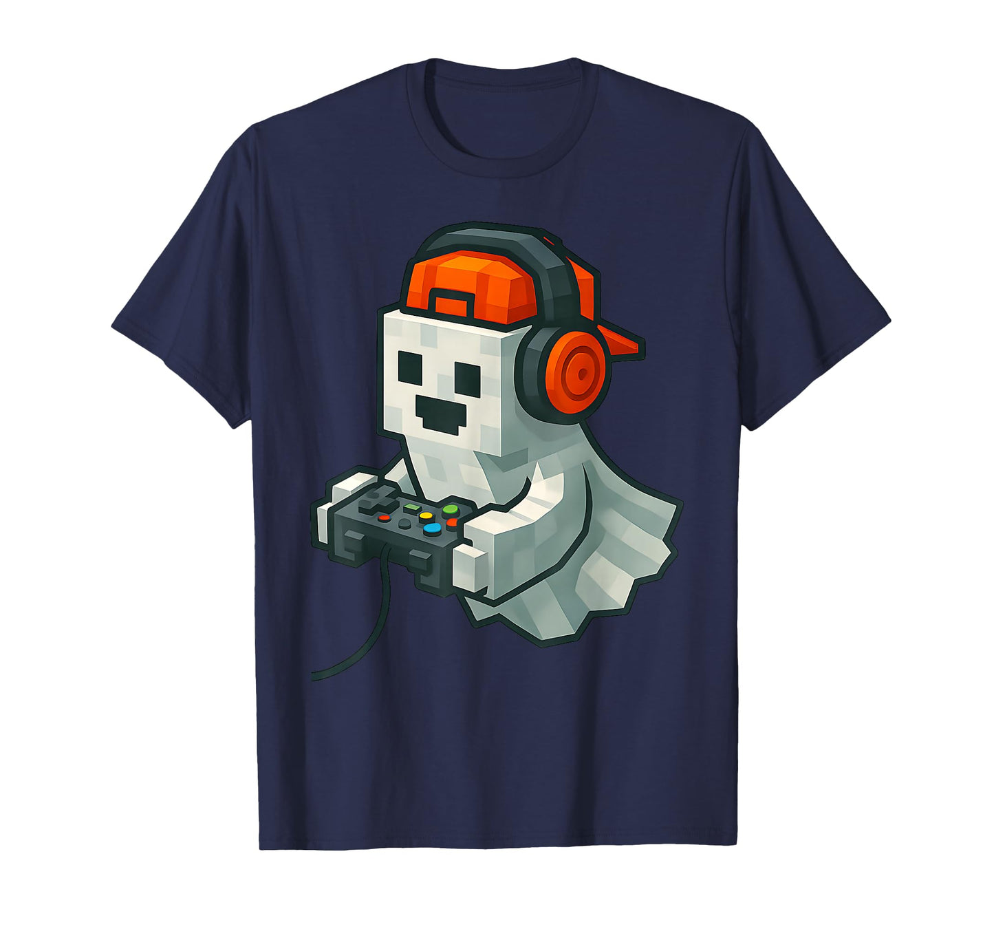 Halloween Ghost Gamer Funny Pixel Video Gaming Boys Men Kids T-Shirt