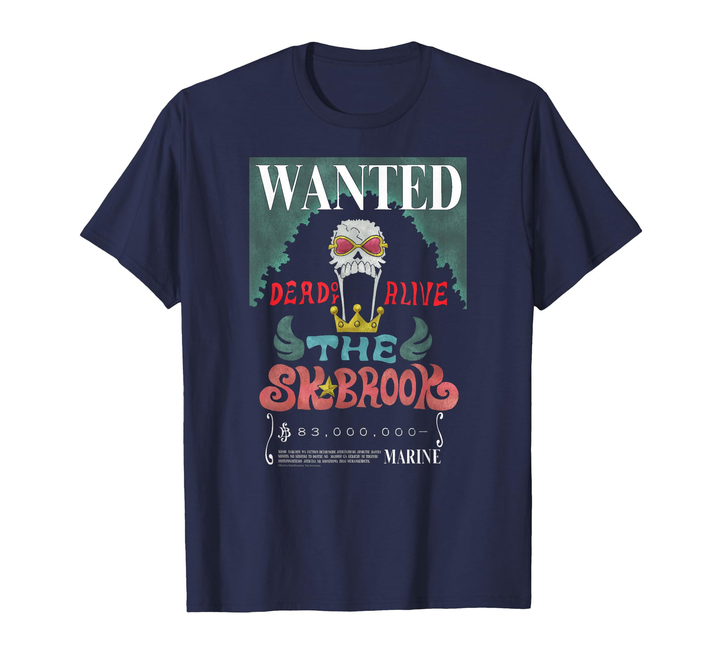 One Piece Anime Soul King Brook Wanted Poster T-Shirt