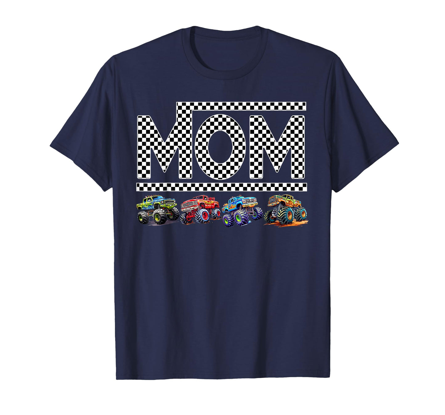 Mom Retro Monster Truck Family Crew Birthday Matching Party T-Shirt