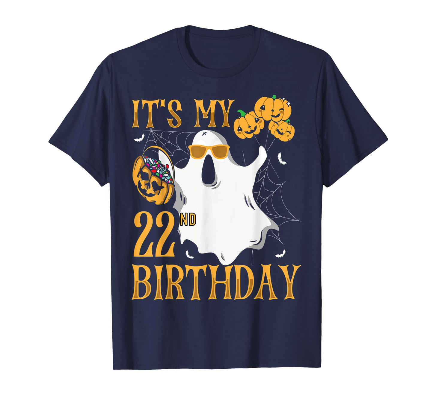 Happy Halloween It's My 22nd Birthday Funny 22 Years Old T-Shirt