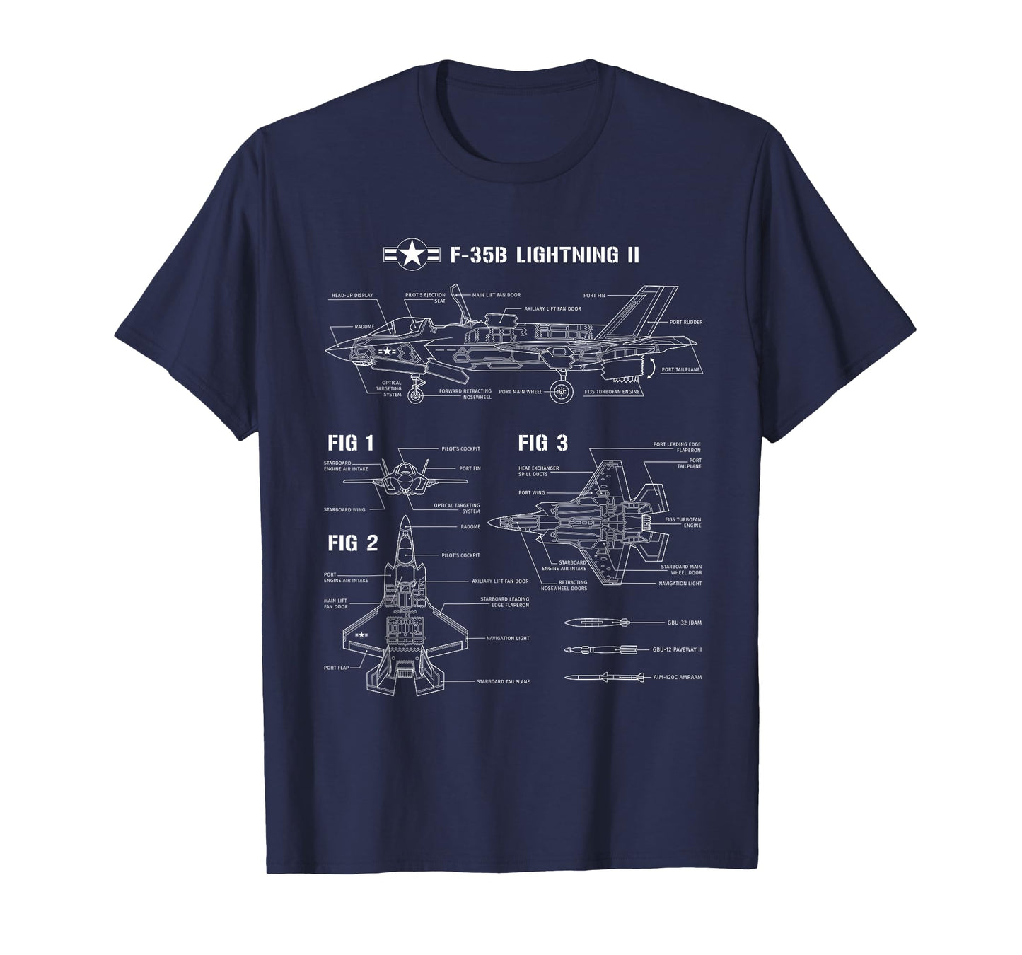 Blueprint for Camouflage Hunter F35 Lightning T-Shirt