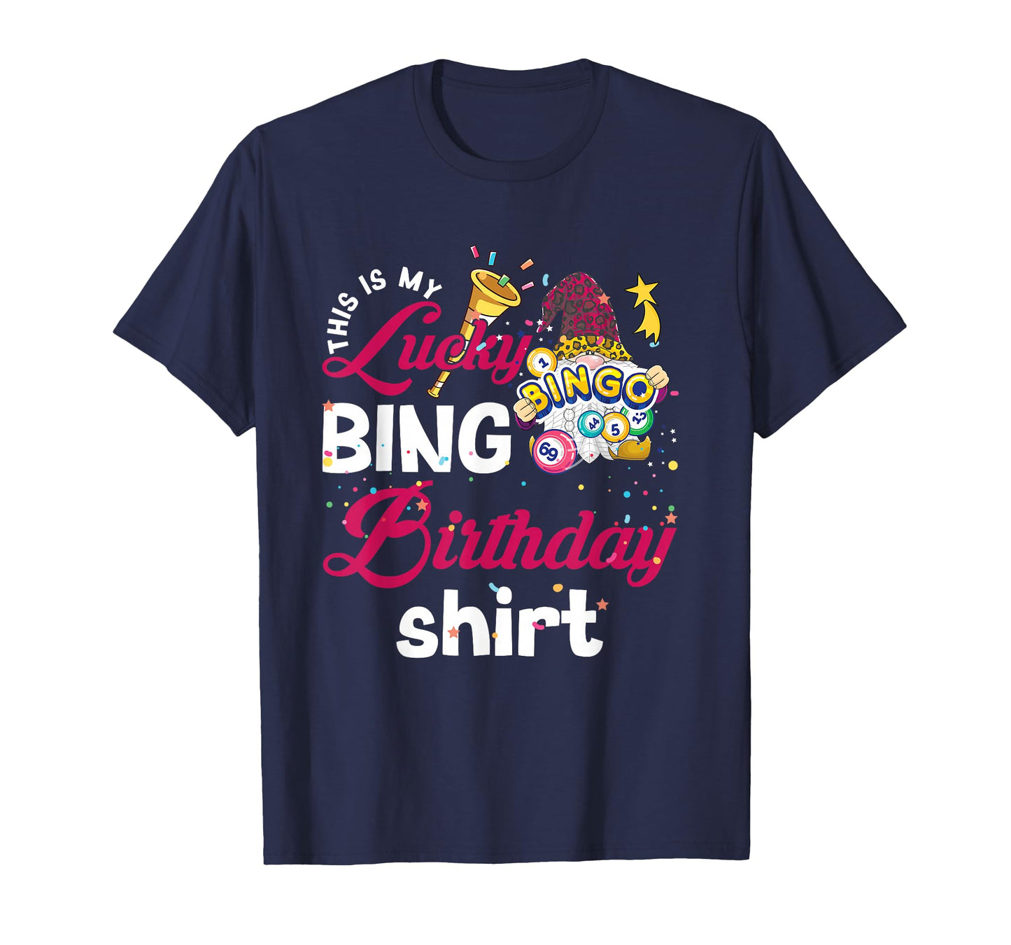 This is My Lucky Bingo Birthday Shirt Peace Love Bingo T-Shirt