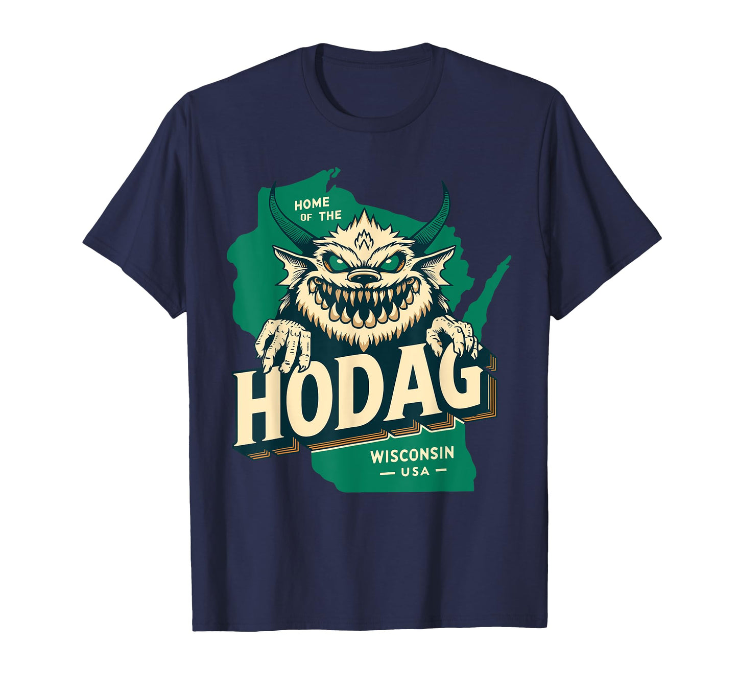 Home State Hodag Wisconsin USA Cryptid Paranormal Design T-Shirt