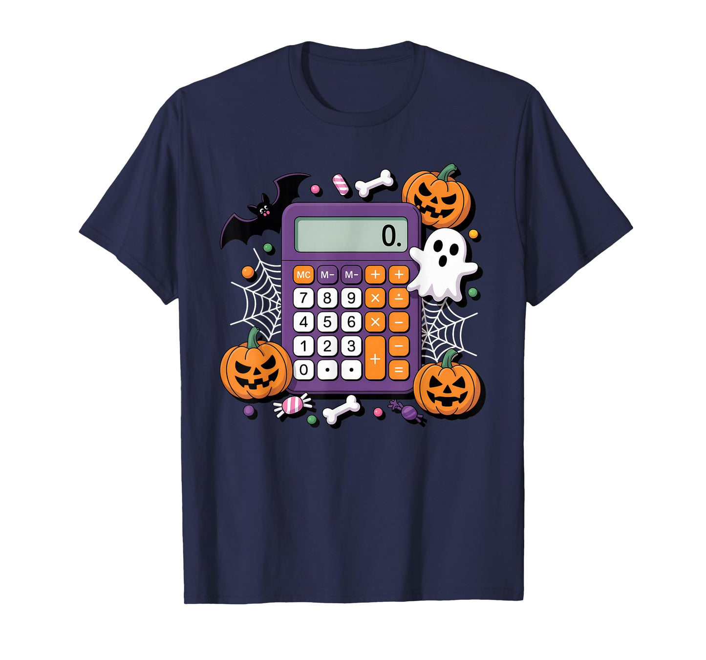 Funny Math Teacher Halloween Costume Men Women Calculator T-Shirt