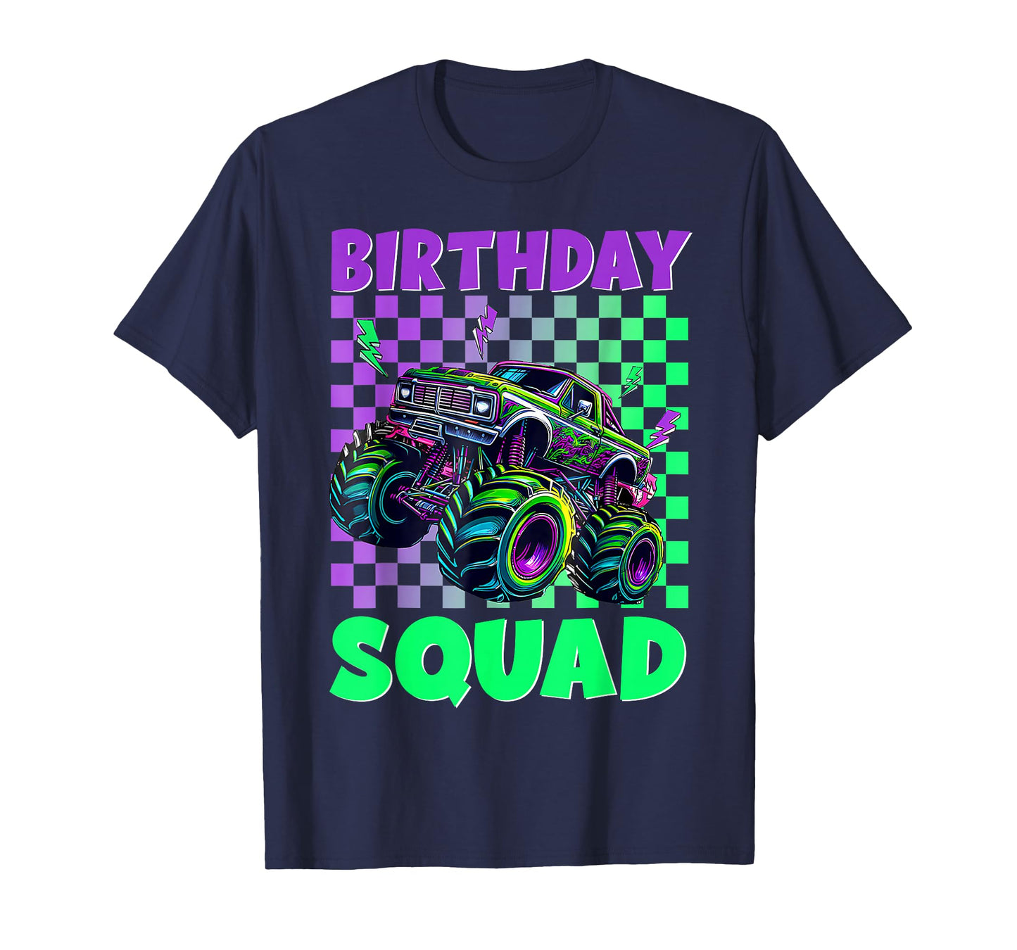 Kids Birthday Squad Monster Truck Birthday Boy Matching T-Shirt