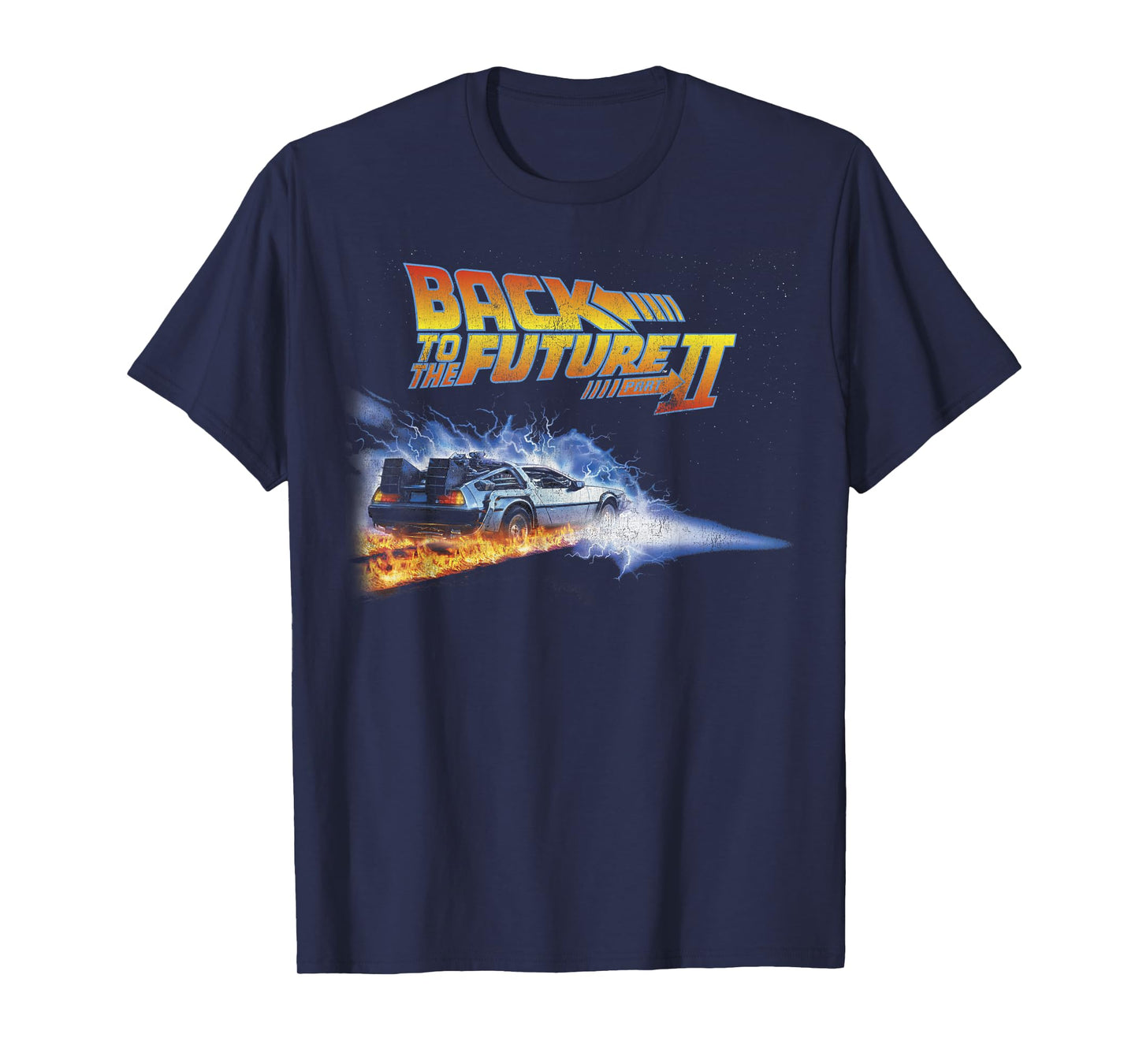 Back To The Future unisex child Classic Back To the Future Two Flaming Tires T Shirt, Black, Small US