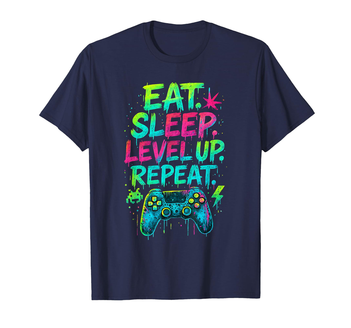 Eat Sleep Level Up Repeat Funny Gamer Video Game T-Shirt