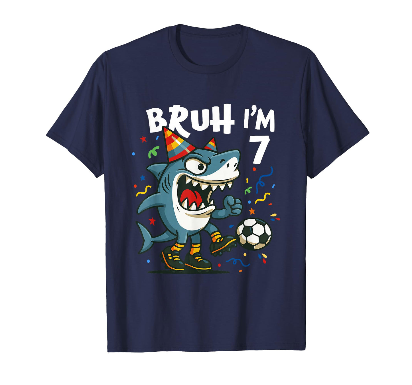 Tralalero Tralala Italian Brain Red Soccer 7th Birthday T-Shirt