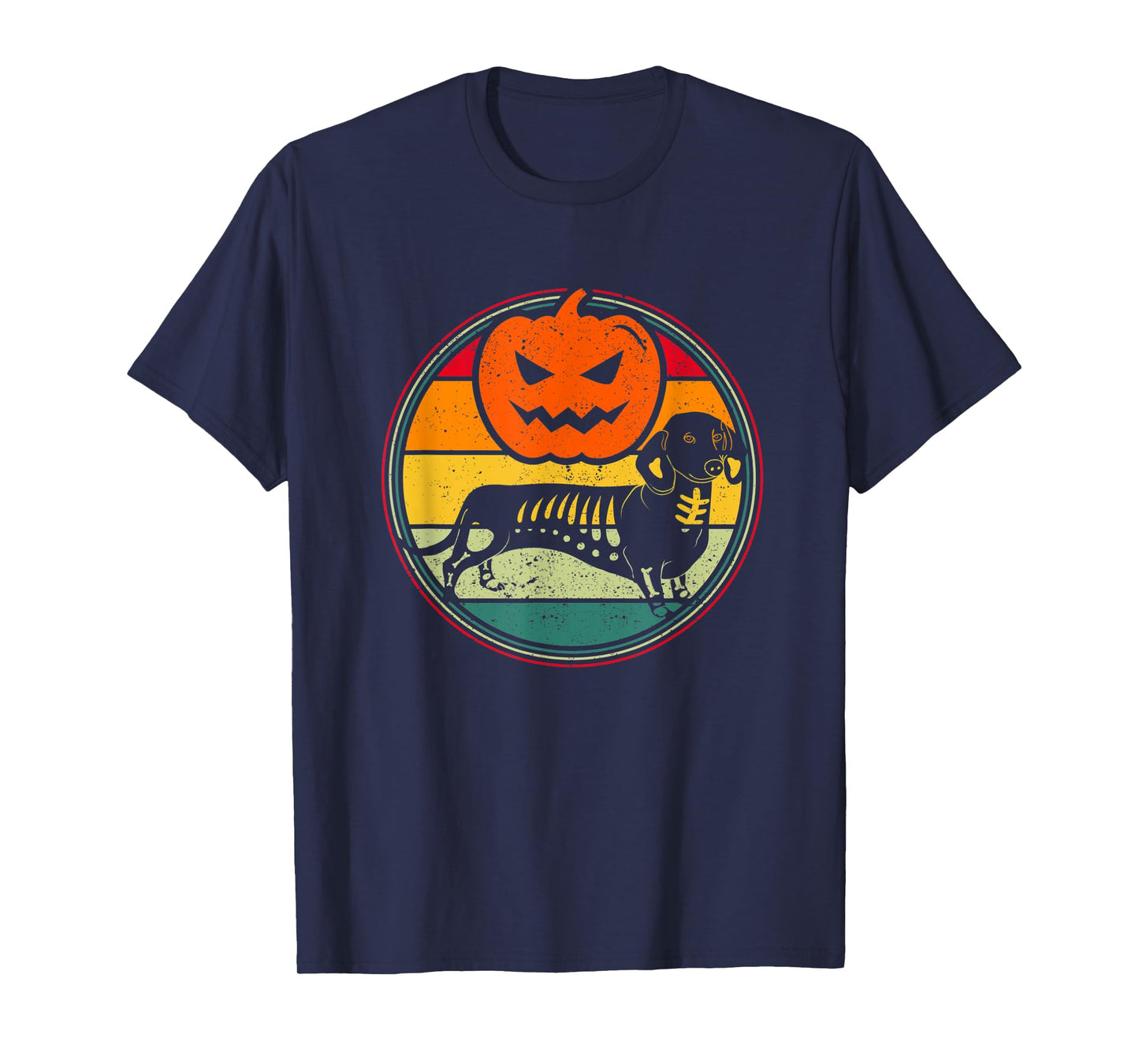 Pumpkin Dachshund Funny Halloween Jack O Lantern Wiener Dog T-Shirt