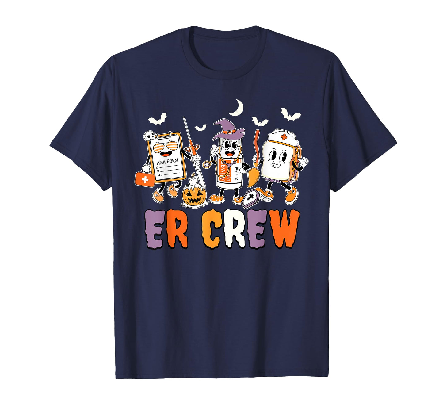 Retro ER Crew Emergency Room Emergency Department Halloween T-Shirt