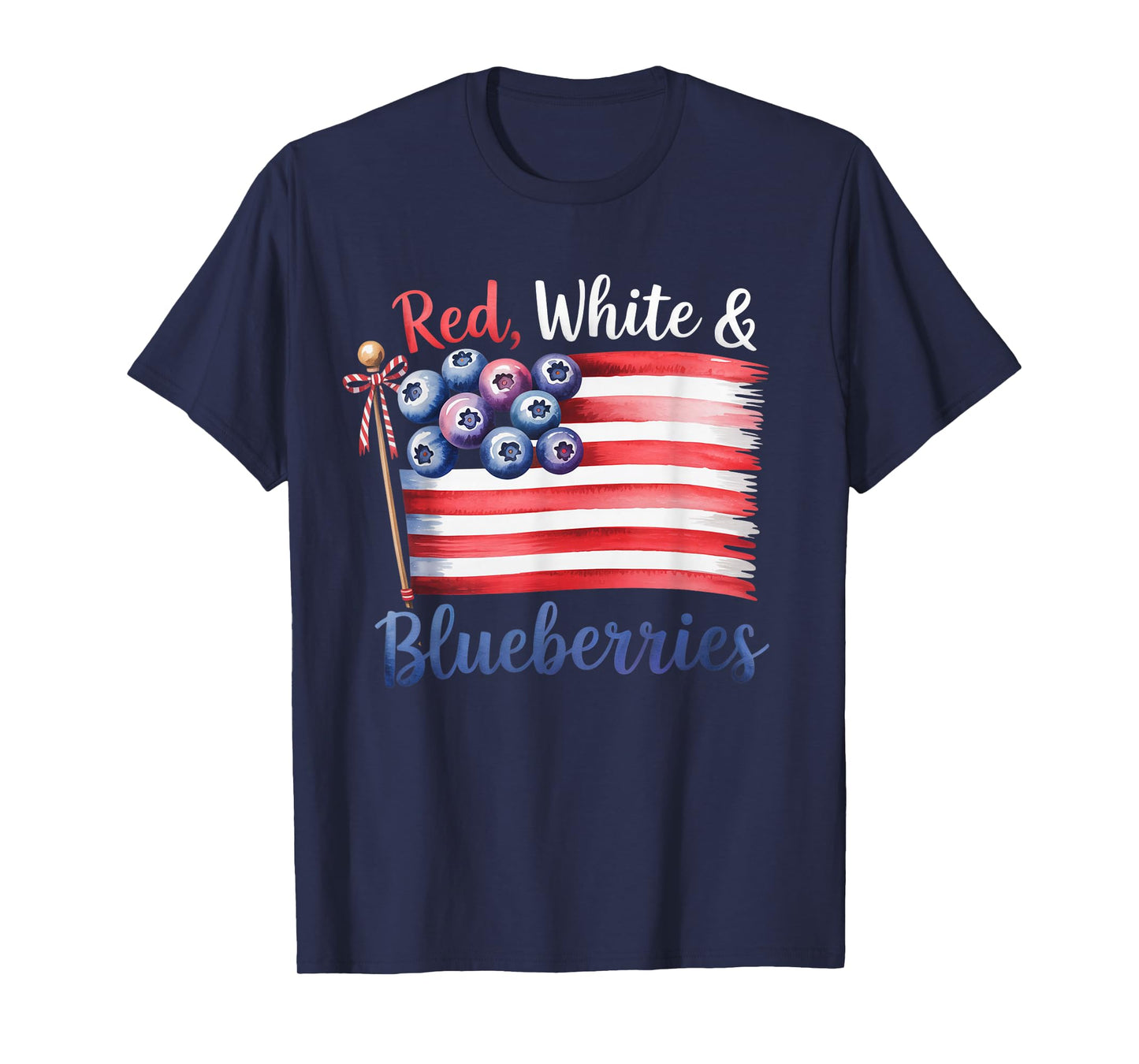 Funny Vintage Red, White and Blueberries Patriot T-Shirt