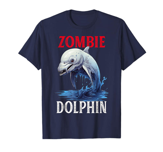 Zombie Dolphin Funny Halloween Dolphin Zombie Boys Girls T-Shirt