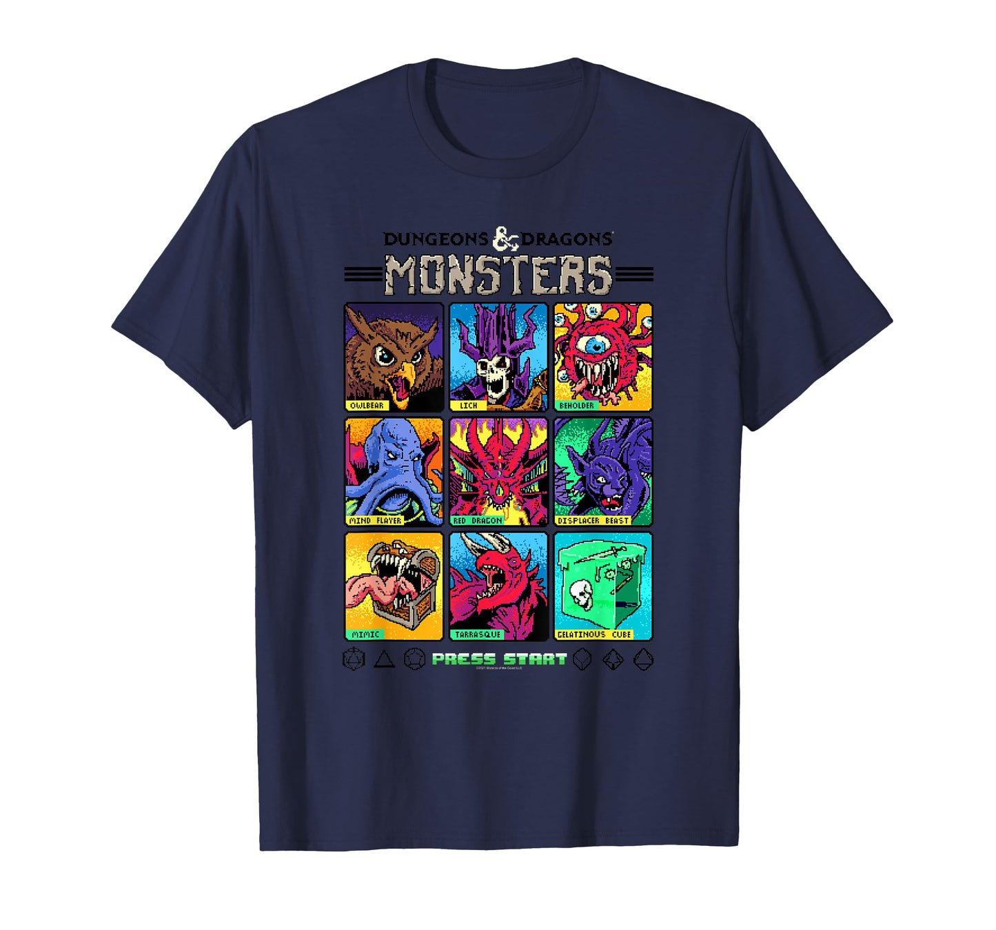 Dungeons & Dragons Wizards of the Coast Monster Select Menu T-Shirt