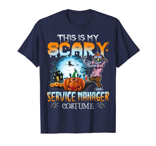 This Is My Scary Service Manager Costume Pumpkin Halloween T-Shirt