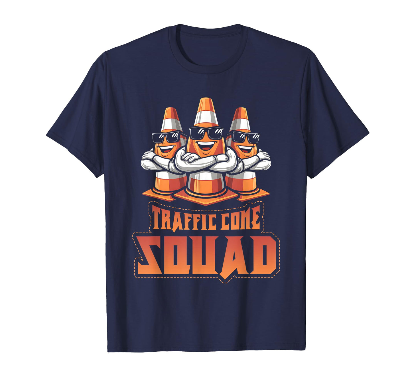 Meme Kawaii Traffic Cone Squad Wearing Sunglass T-Shirt