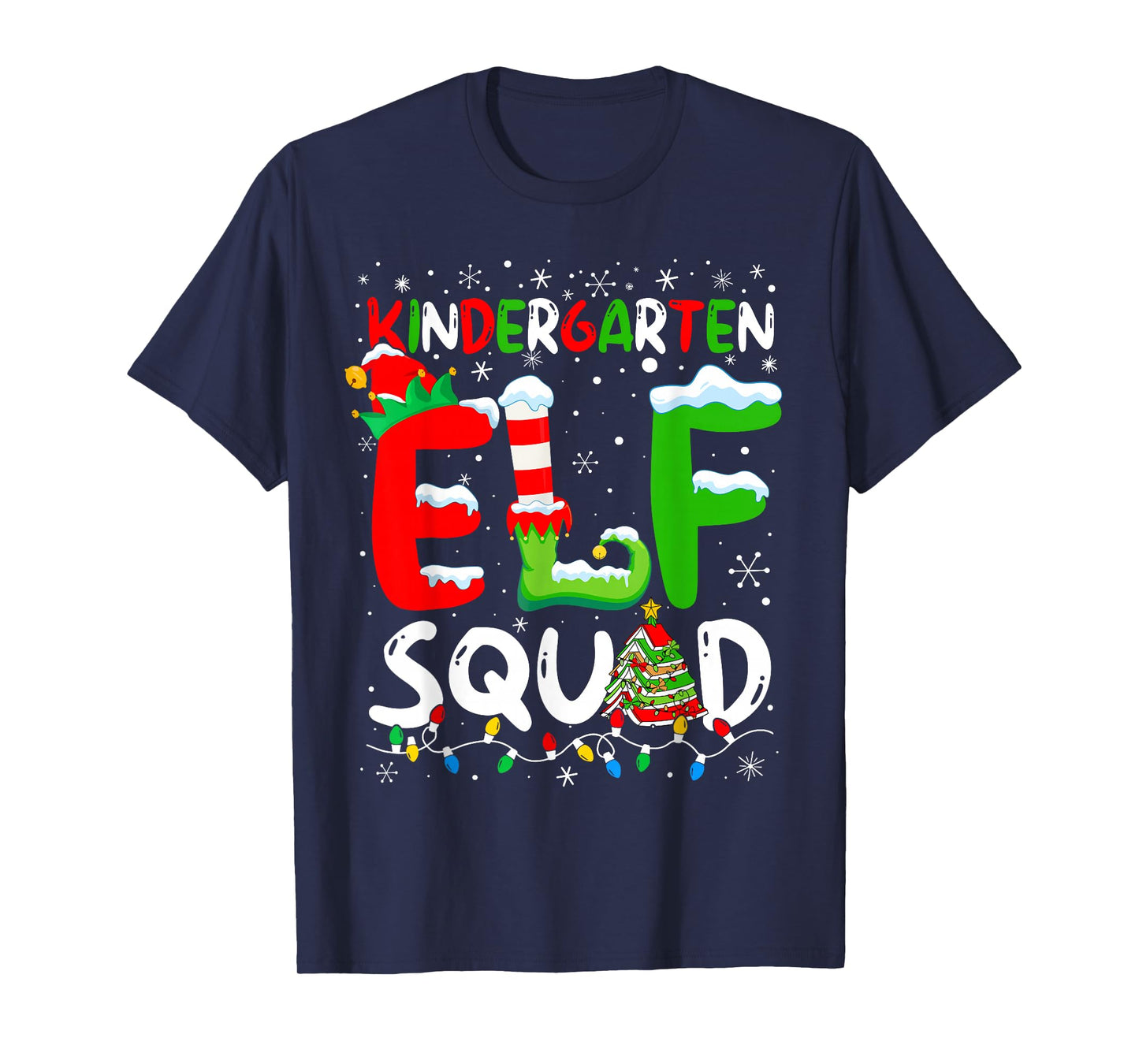 Kindergarten ELF Squad Funny Christmas ELF Student Teacher T-Shirt