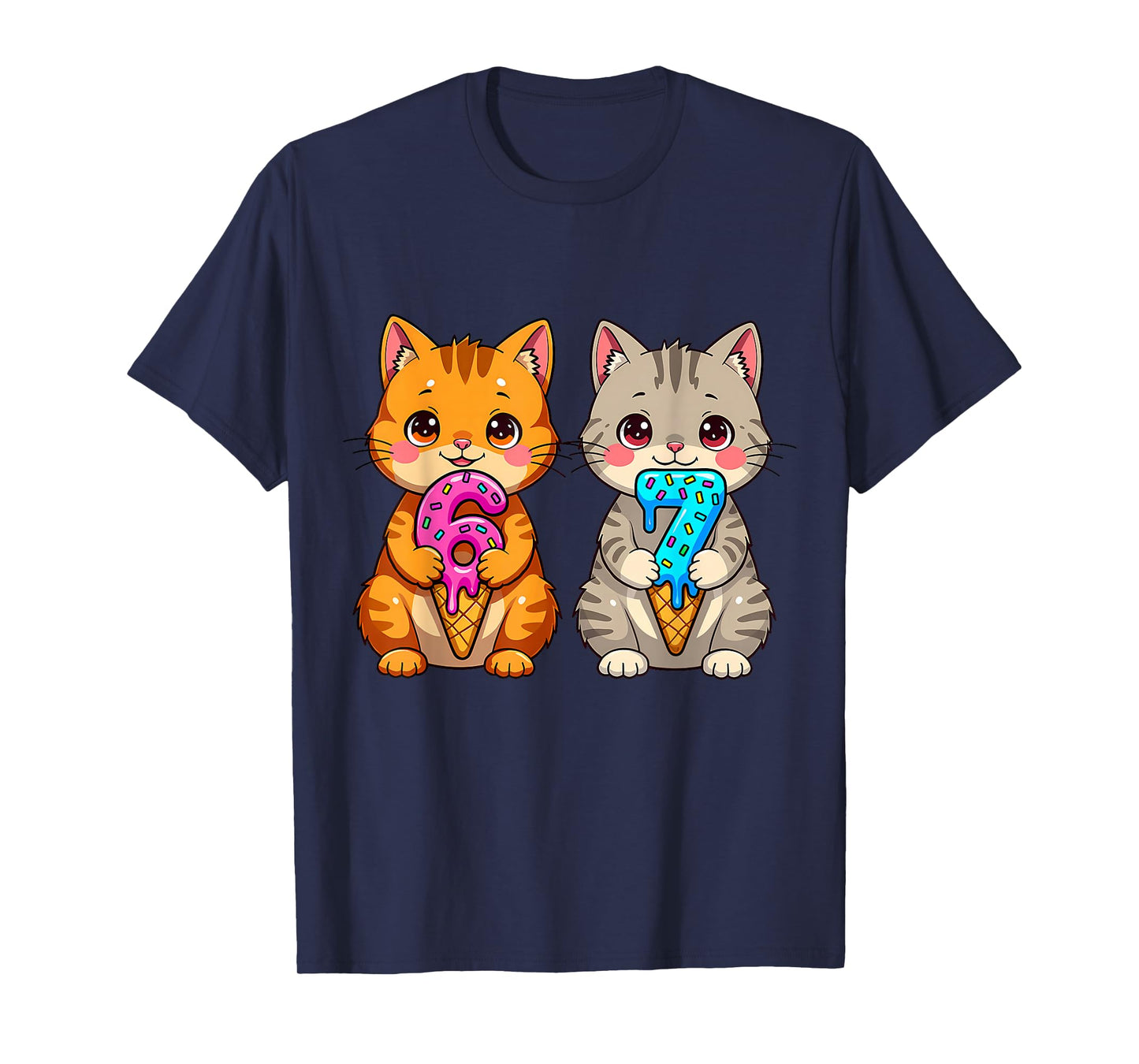 Cute Kawaii Cats Neko 67 Drip Meme Funny Six Seven T-Shirt