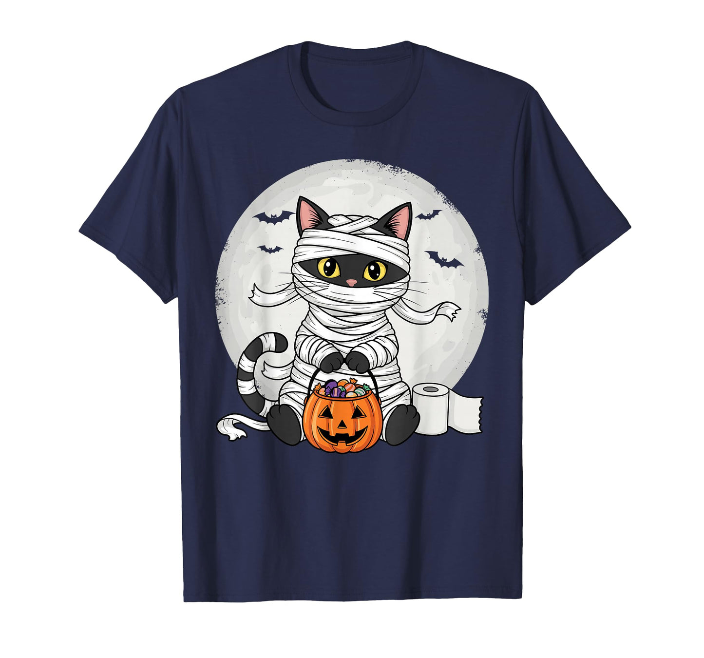 Cute Mummy Black Cat Halloween Costume Funny Trick or Treat T-Shirt