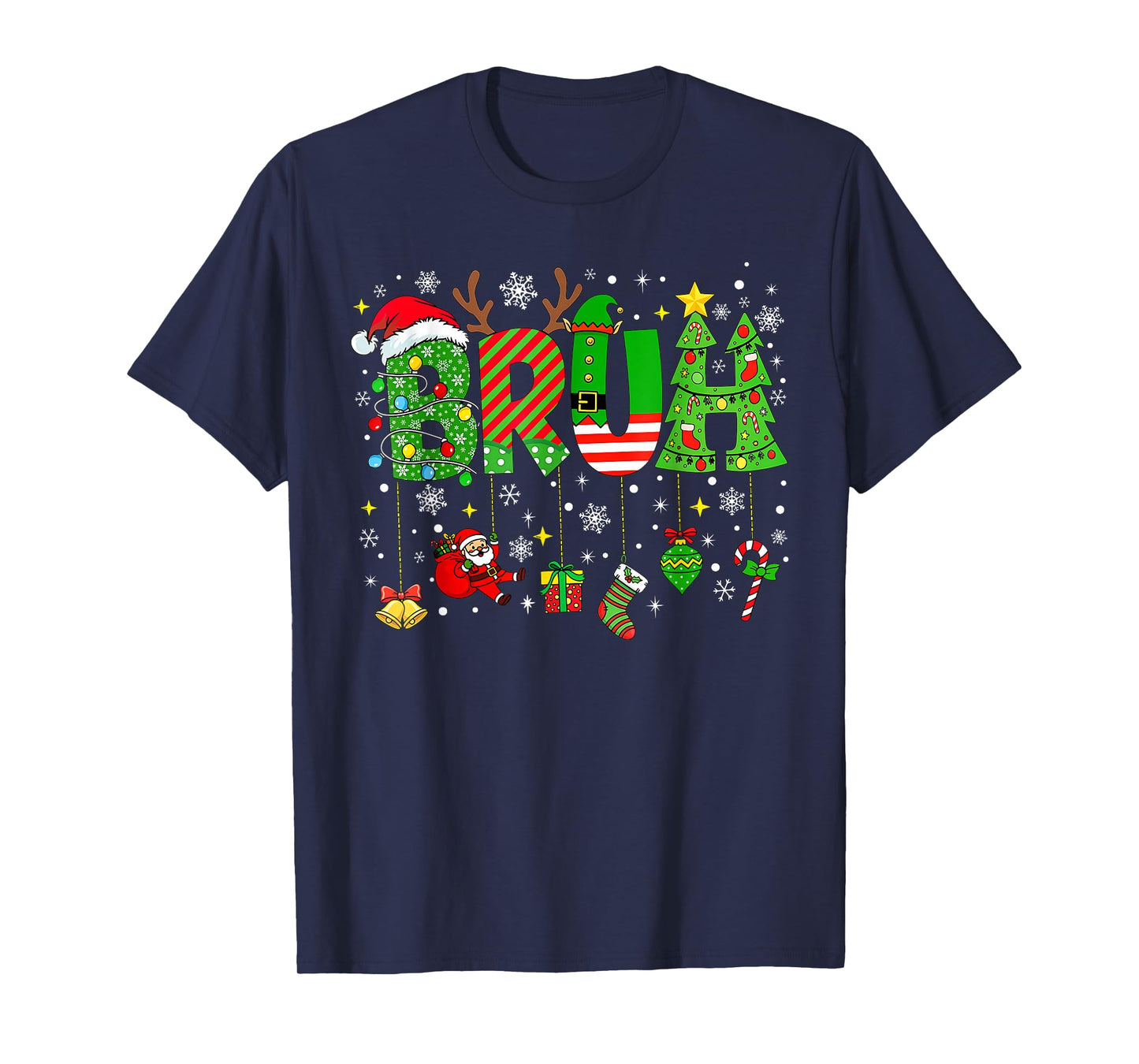 Bruh Christmas Kids Teens Boys Funny Christmas Humor T-Shirt