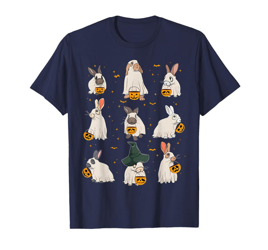 Cute Fall Bunny Ghost Costume Rabbit Lover Spooky Season T-Shirt