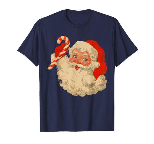 Funny Shirt for Men Christmas, Vintage Santa Candy Cane T-Shirt