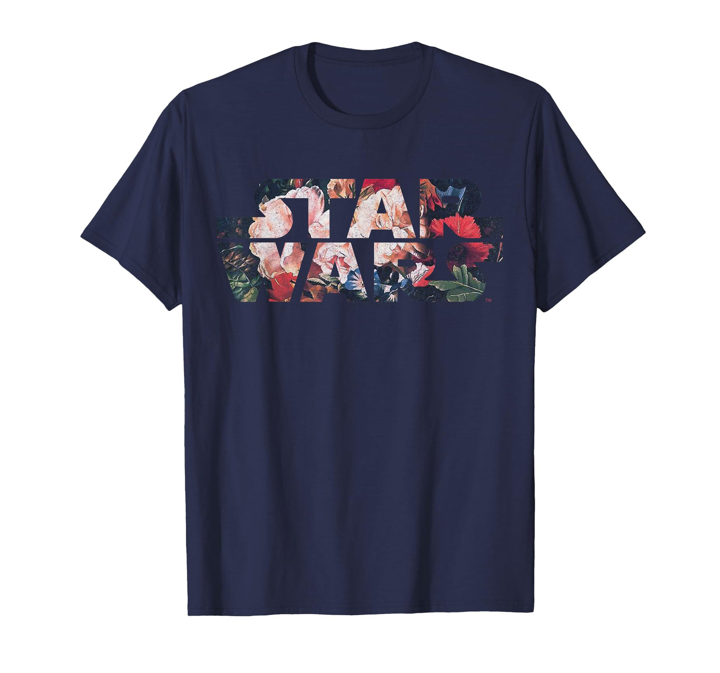 Star Wars Antique Flower Print Logo Graphic T-Shirt