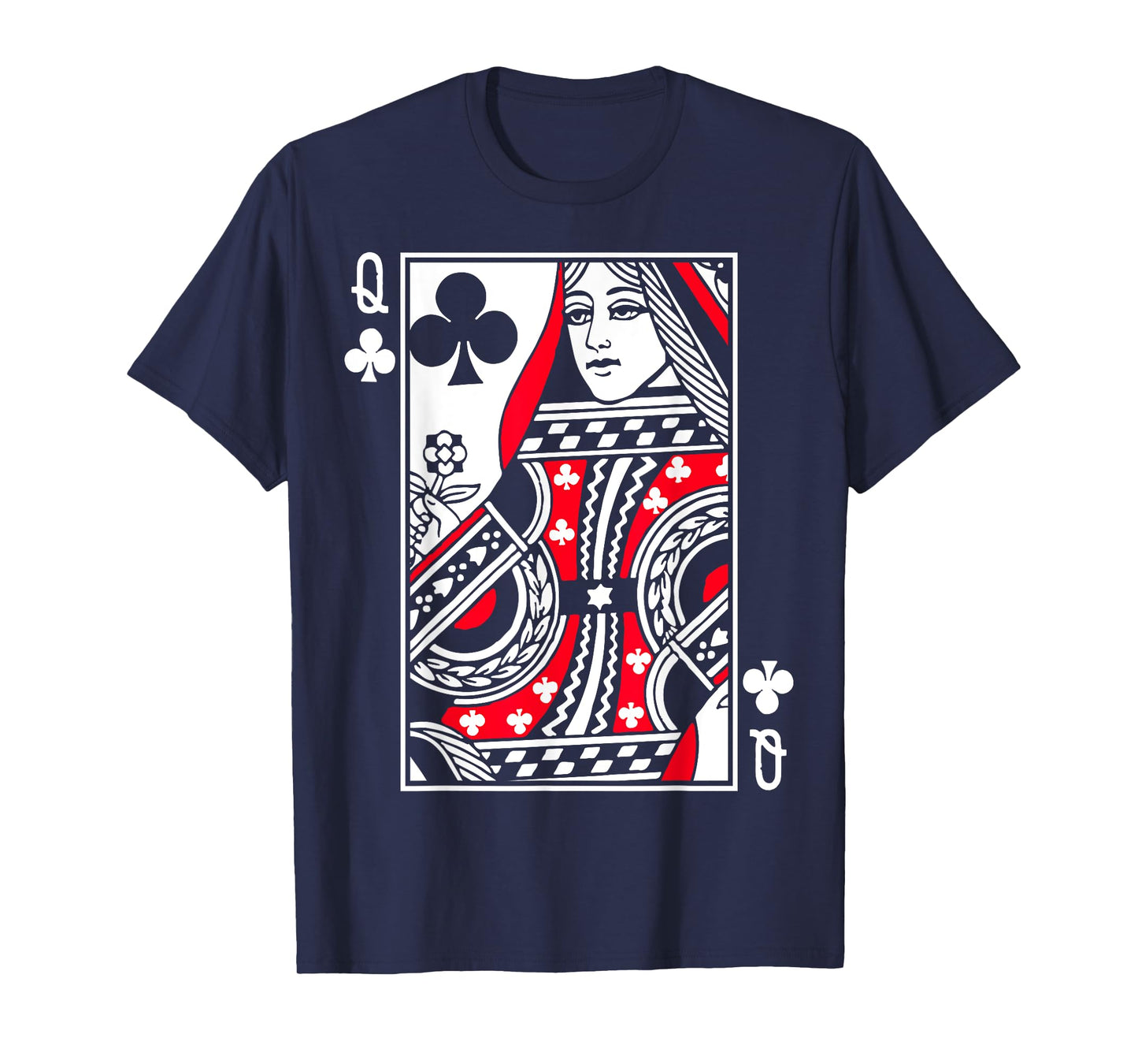 Queen of Clubs Poker or Blackjack Club Queens Playing Card T-Shirt