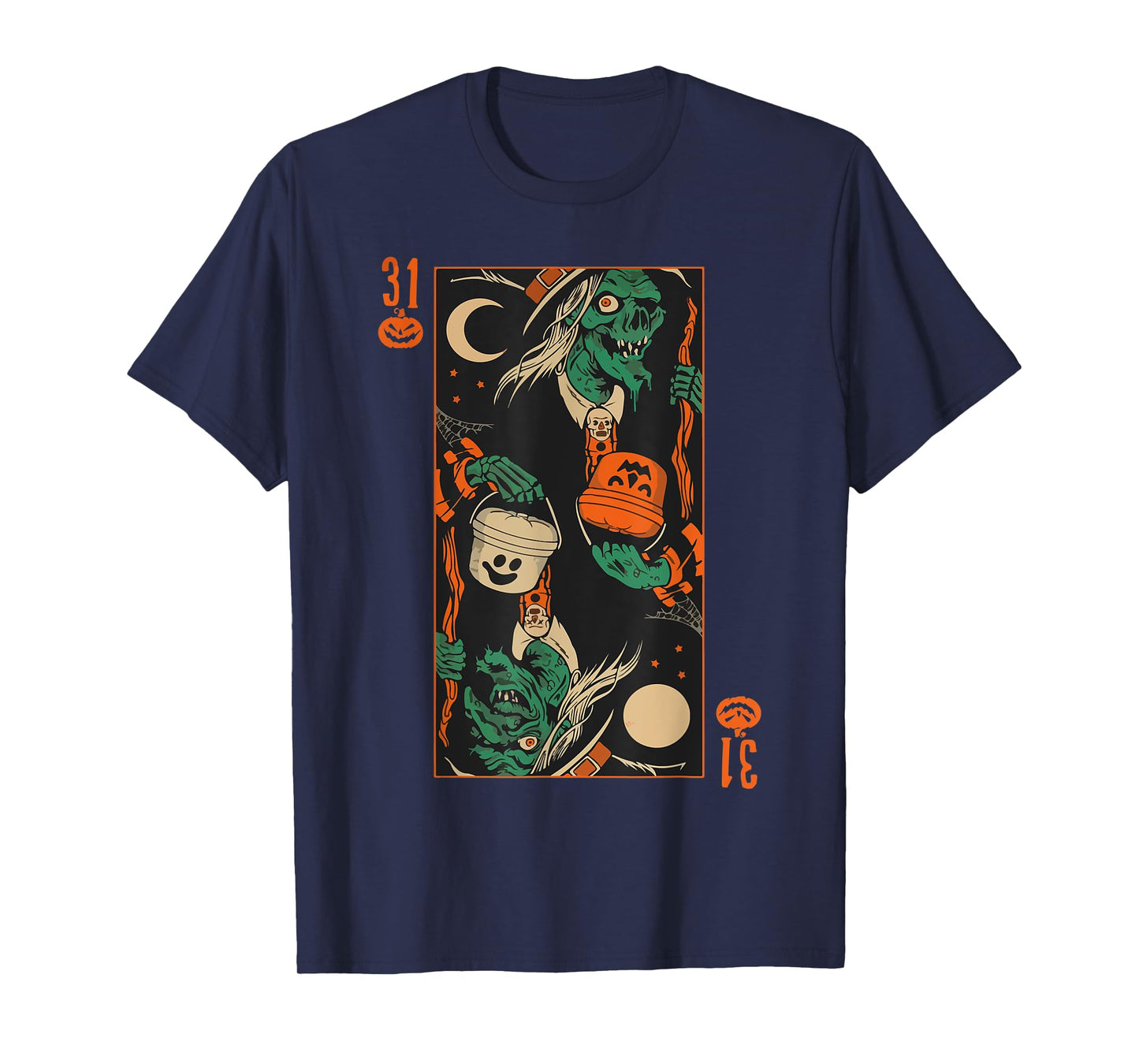 Scary Witch Funny Halloween Pumpkin T-Shirt