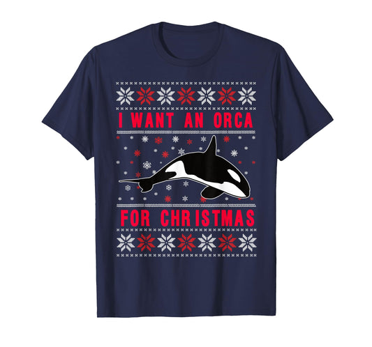i want a orca for christmas funny This Is My Ugly Sweater T-Shirt