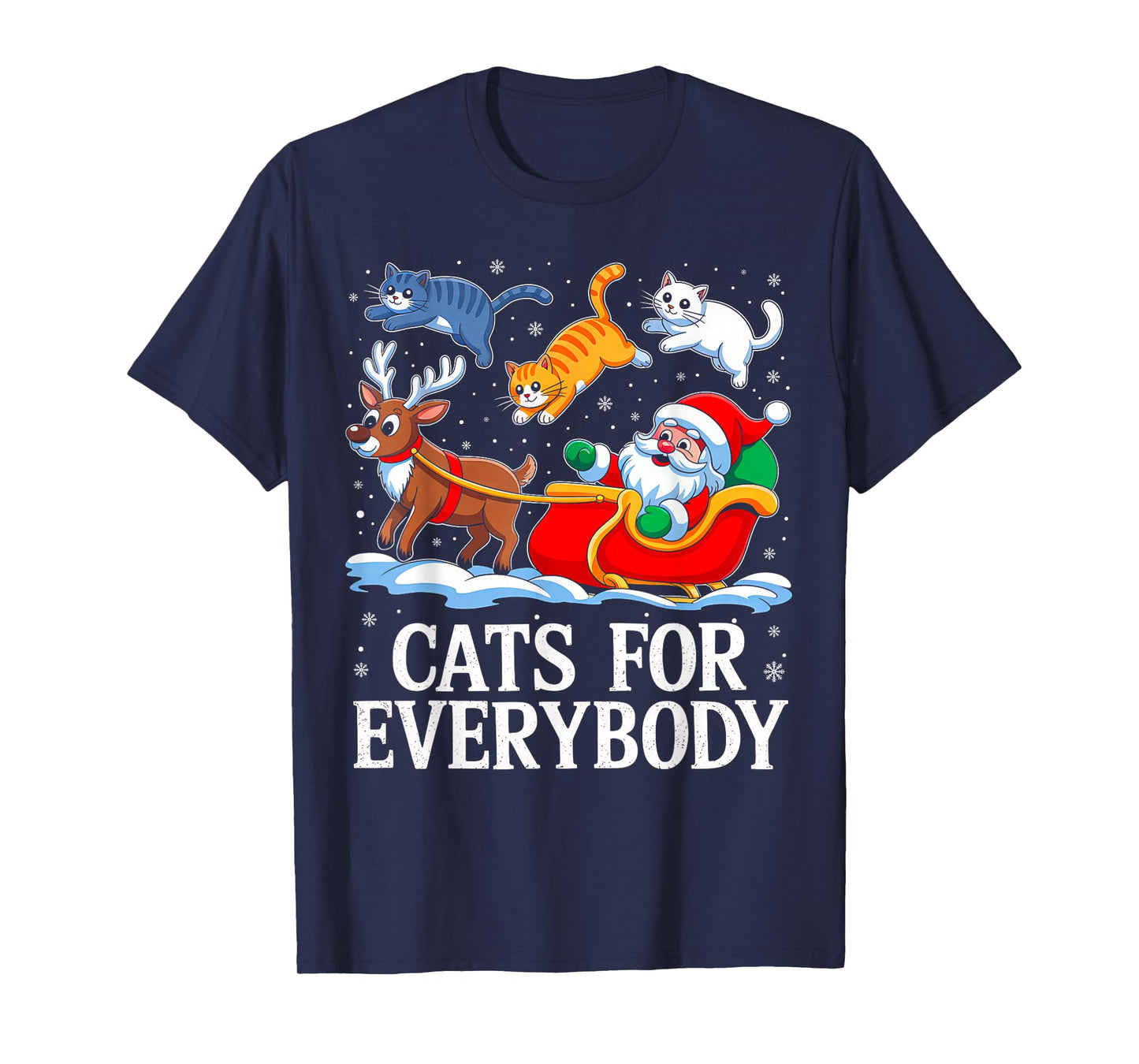 Cats for Everybody Christmas Cat Santa Xmas Family Men Women T-Shirt