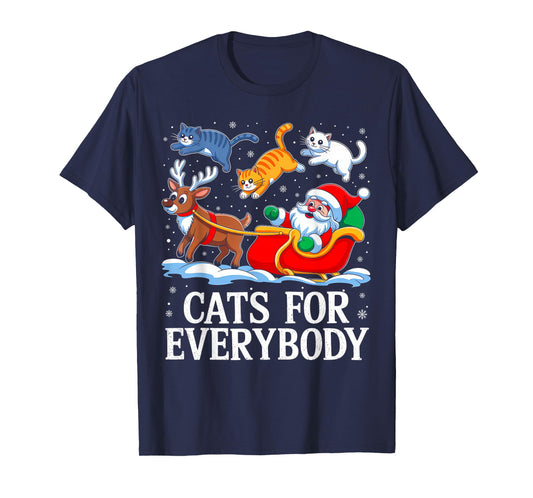 Cats for Everybody Christmas Cat Santa Xmas Family Men Women T-Shirt