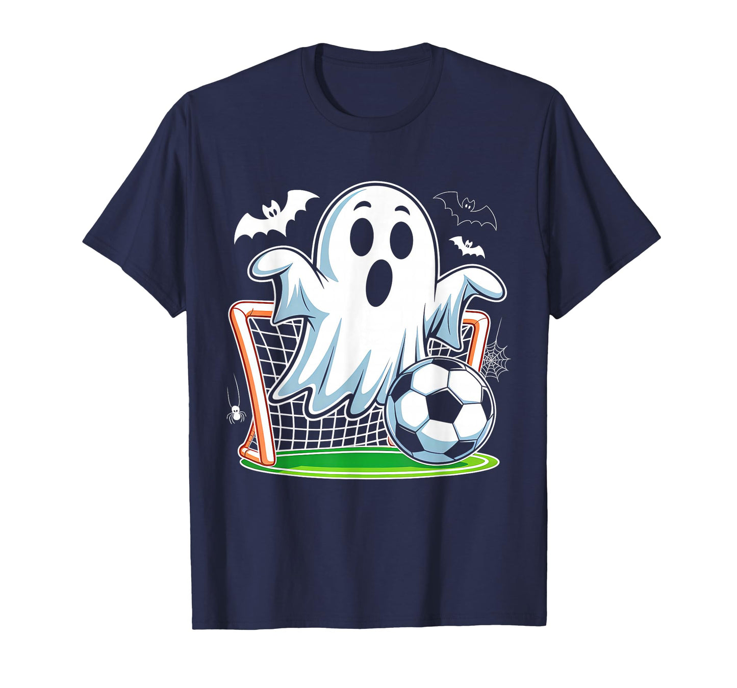 Boo Ghost Playing Soccer Funny Halloween Soccer Costume T-Shirt