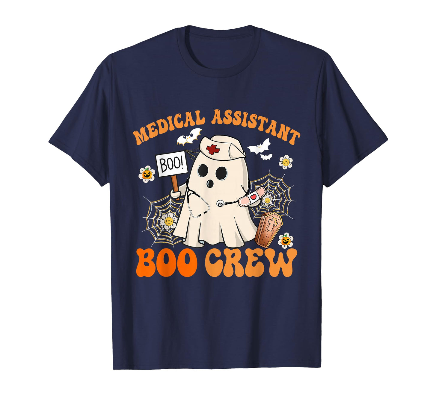 Medical Assistant Boo Crew Funny Ghost Halloween Costumes T-Shirt
