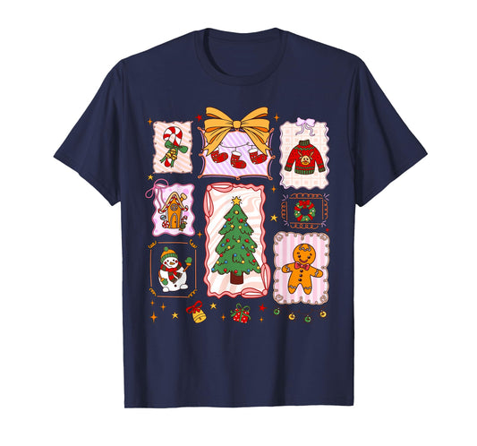 Merry Christmas Coquette Bow Family Xmas Men Women Kids T-Shirt