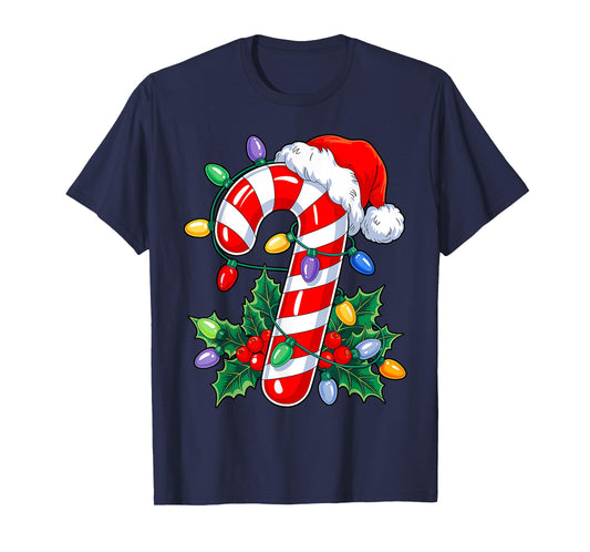Candy Cane Crew Christmas Lights Family Matching Xmas Girls T-Shirt