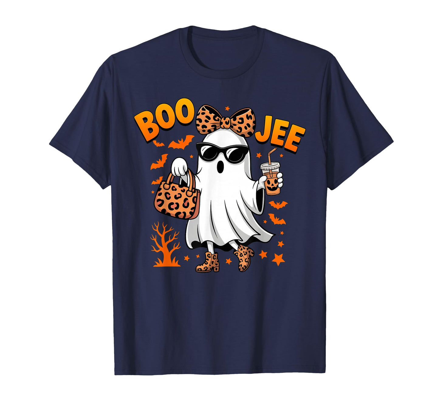 Boo JEE Boujee Pink Ghost Funny Halloween October Tee T-Shirt