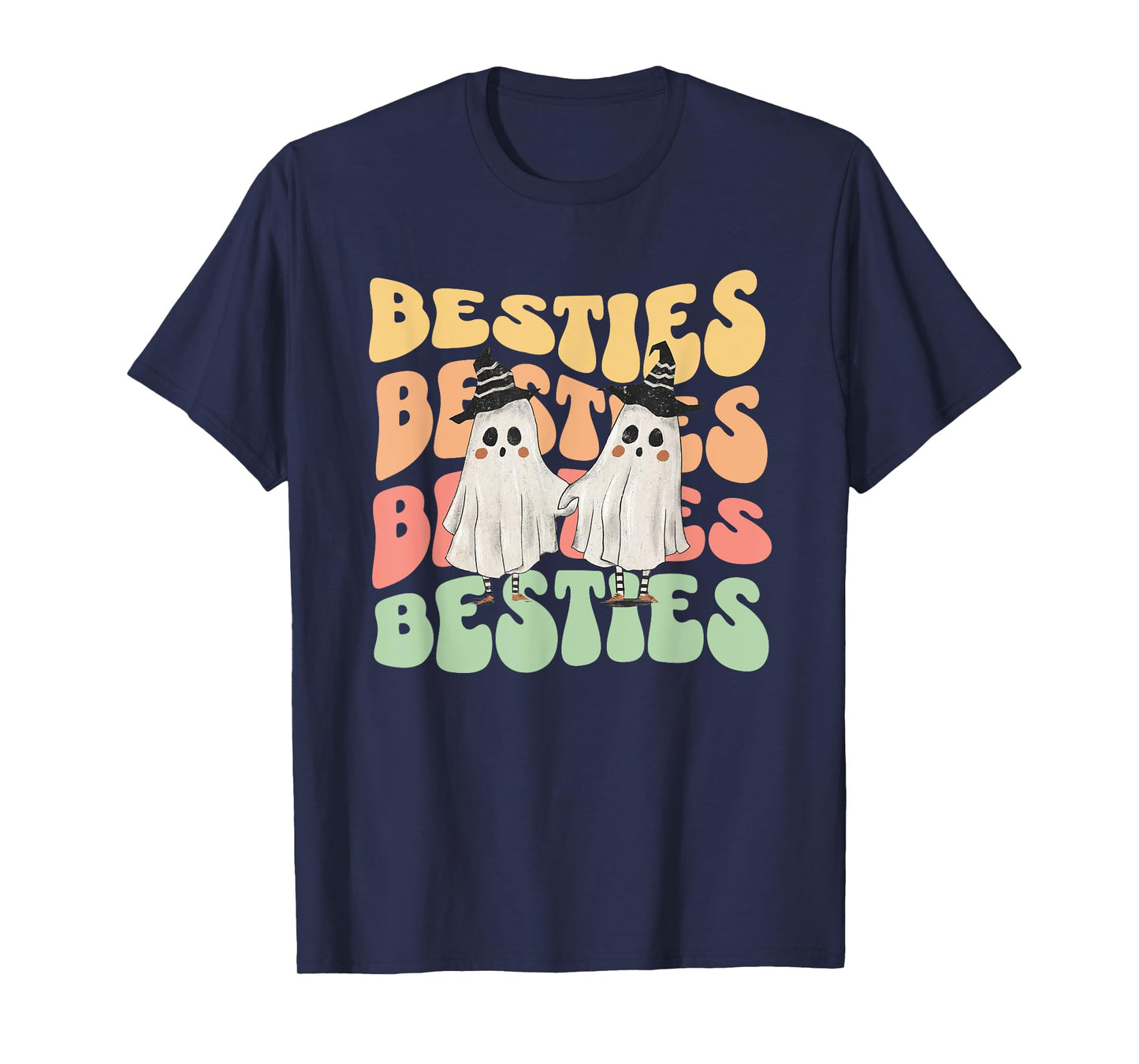 Halloween Couples Costume for Best Friends Besties Ghosts T-Shirt