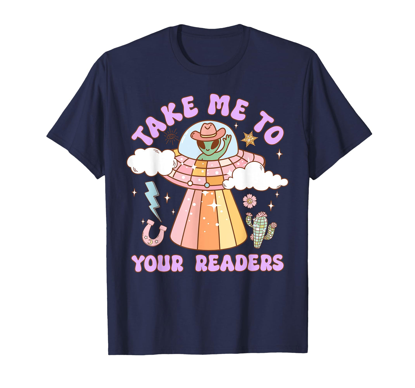 Take Me to Your Readers Alien Teacher Halloween Literacy T-Shirt