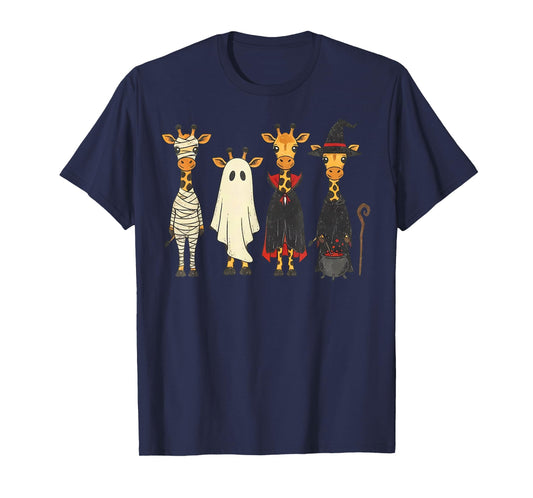 Spooky Ghost Giraffe Halloween Funny African Animal Lover T-Shirt