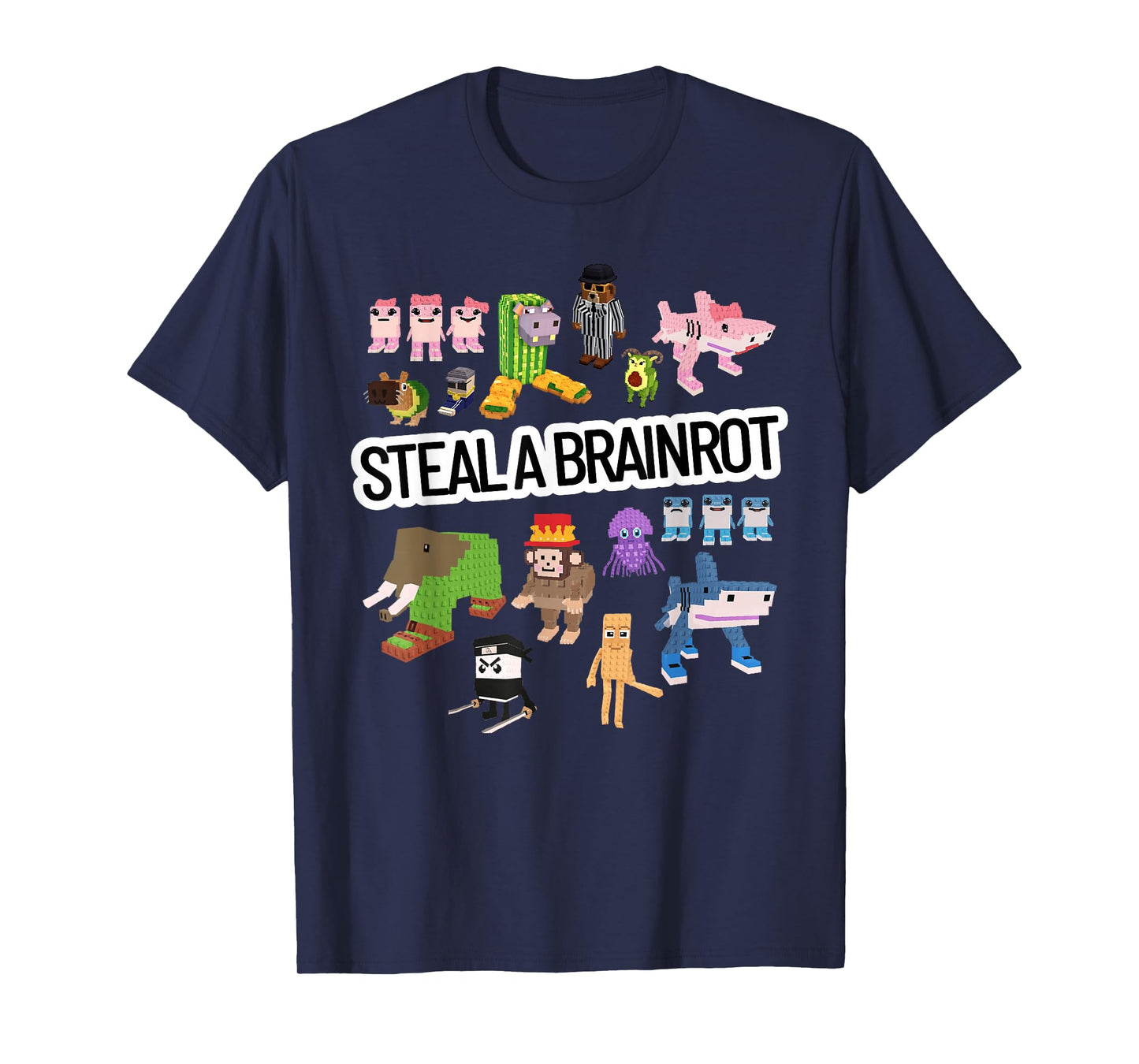 Funny Steal a Brain Rot Funny Gamer Design T-Shirt
