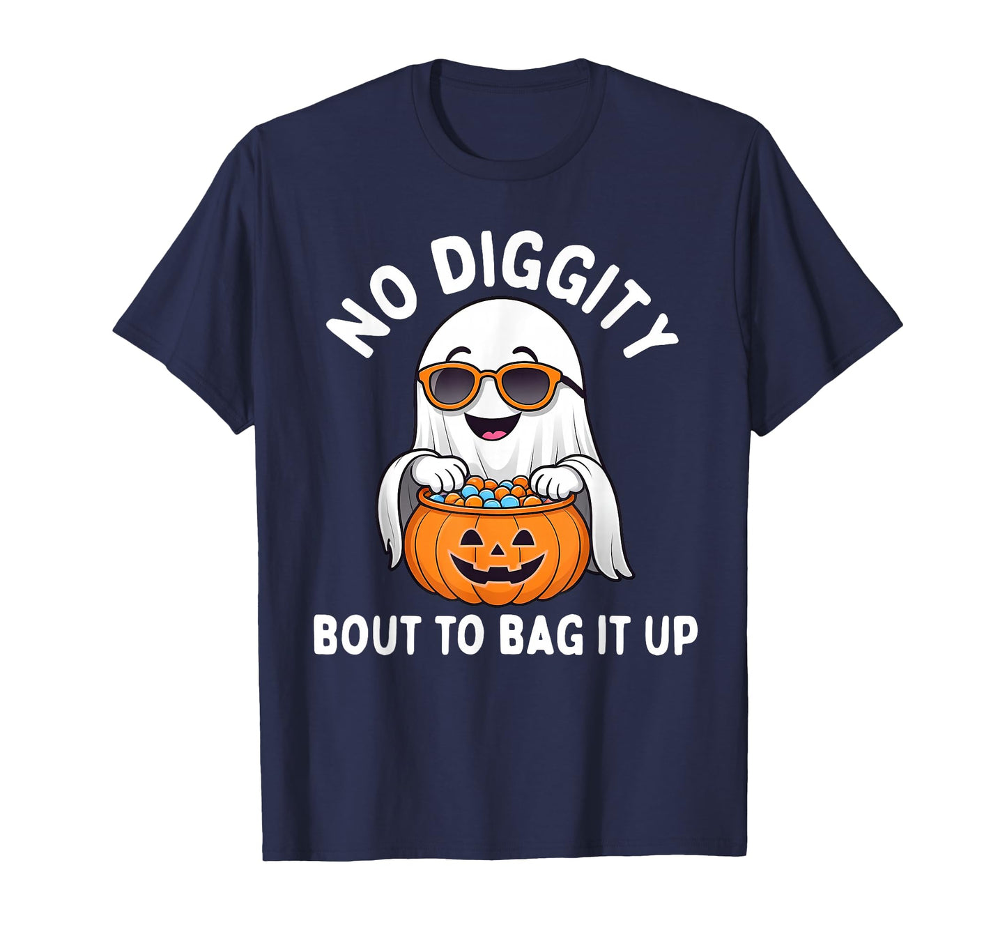 Halloween Ghost No Diggity Bout to Bag it Up Toddler Boys T-Shirt