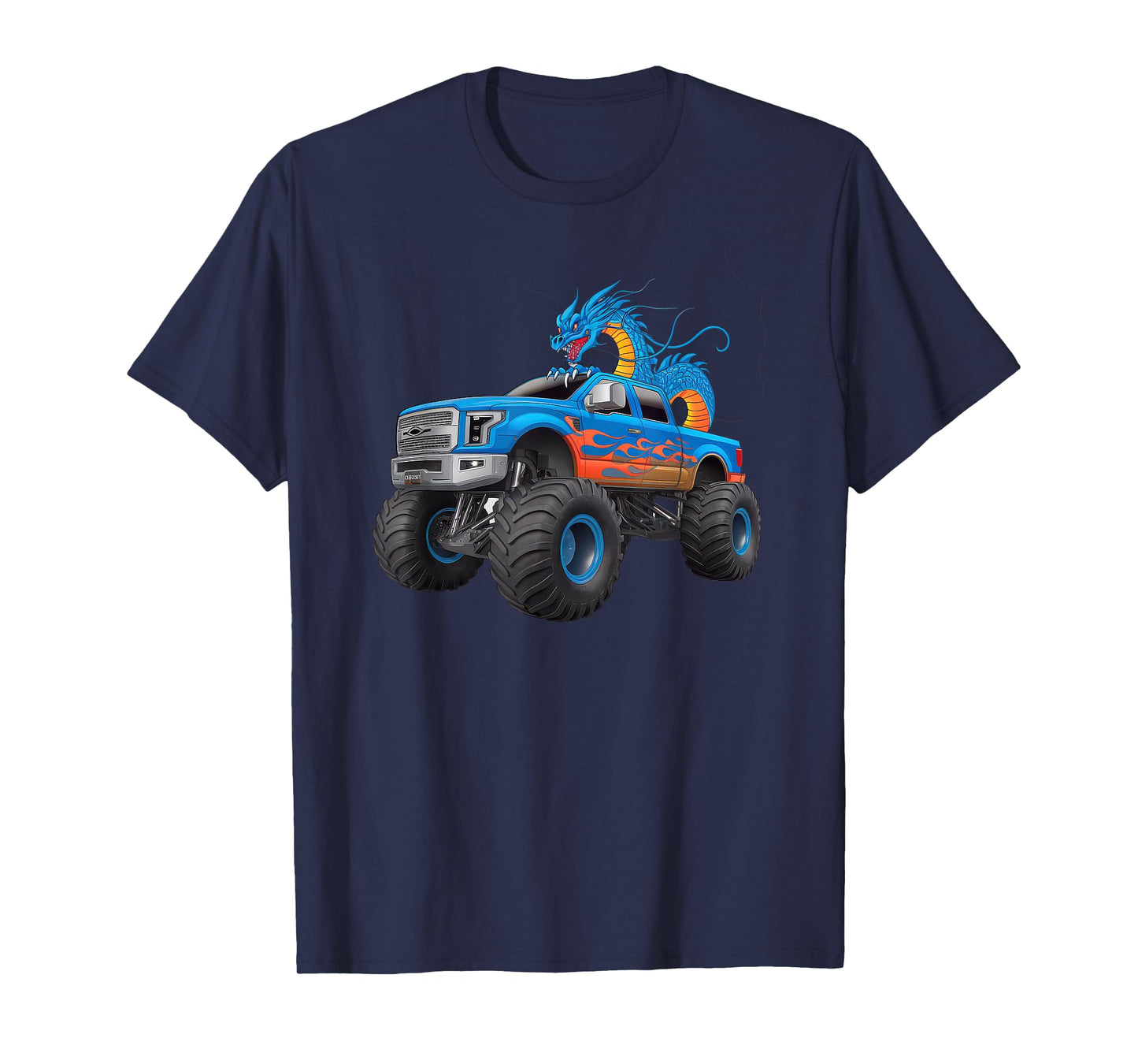 Monster Truck For Toddlers Family Birthday Boys Car Dragon T-Shirt