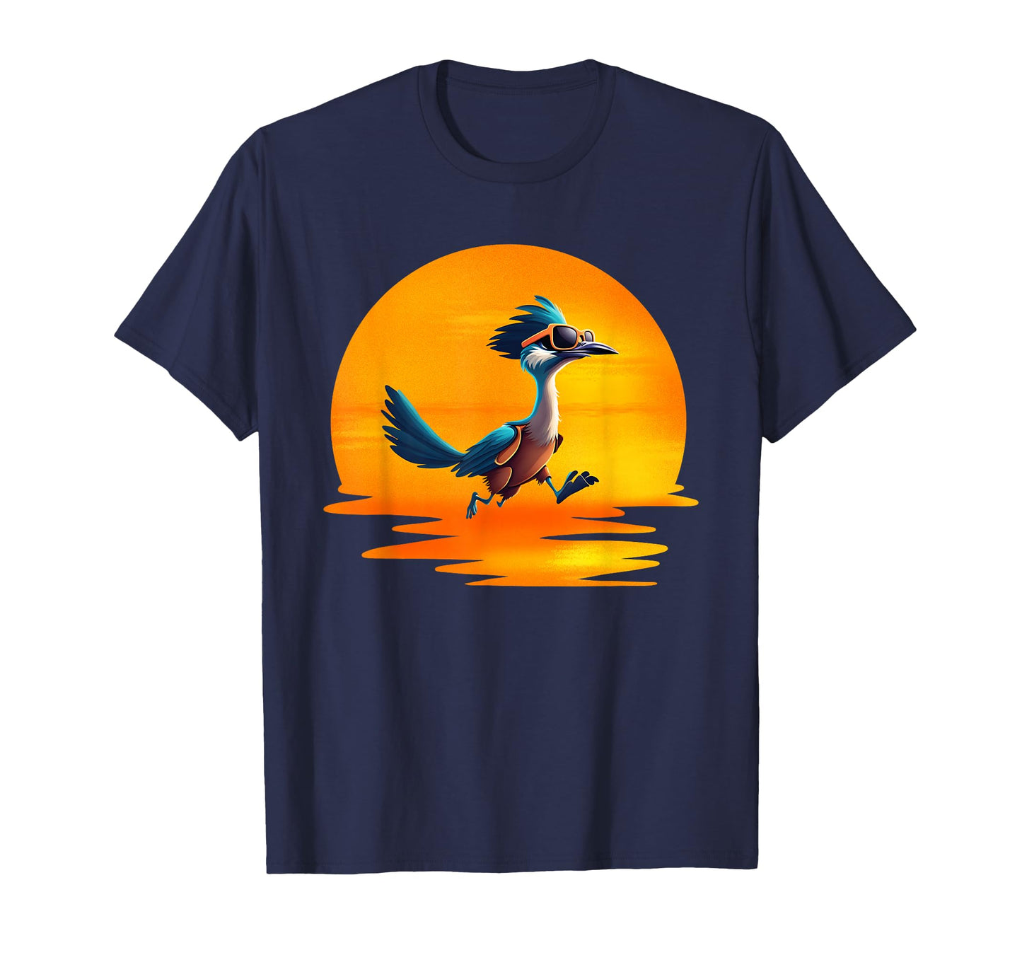 Roadrunner Sunset Fast Bird Running The Roads Sunglasses T-Shirt
