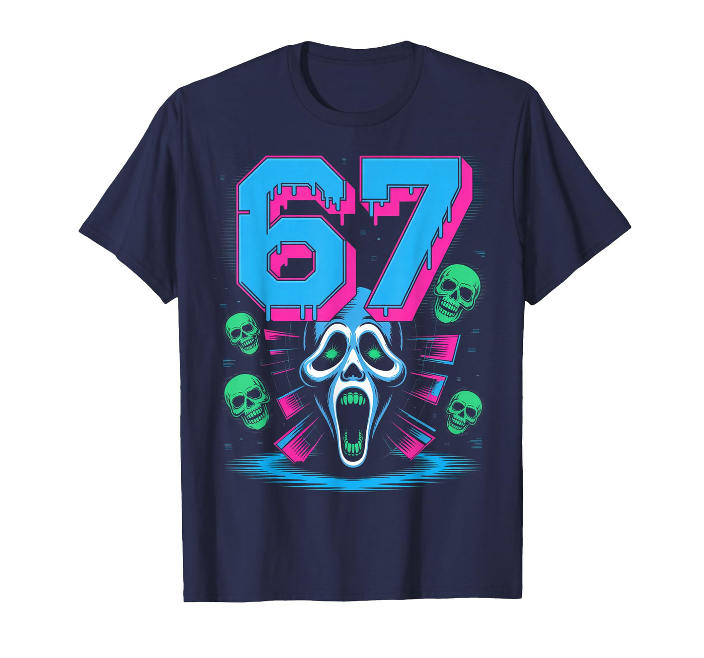 67 Halloween SCP Horror Face Scary Costume Shirt Horror 6 7 T-Shirt