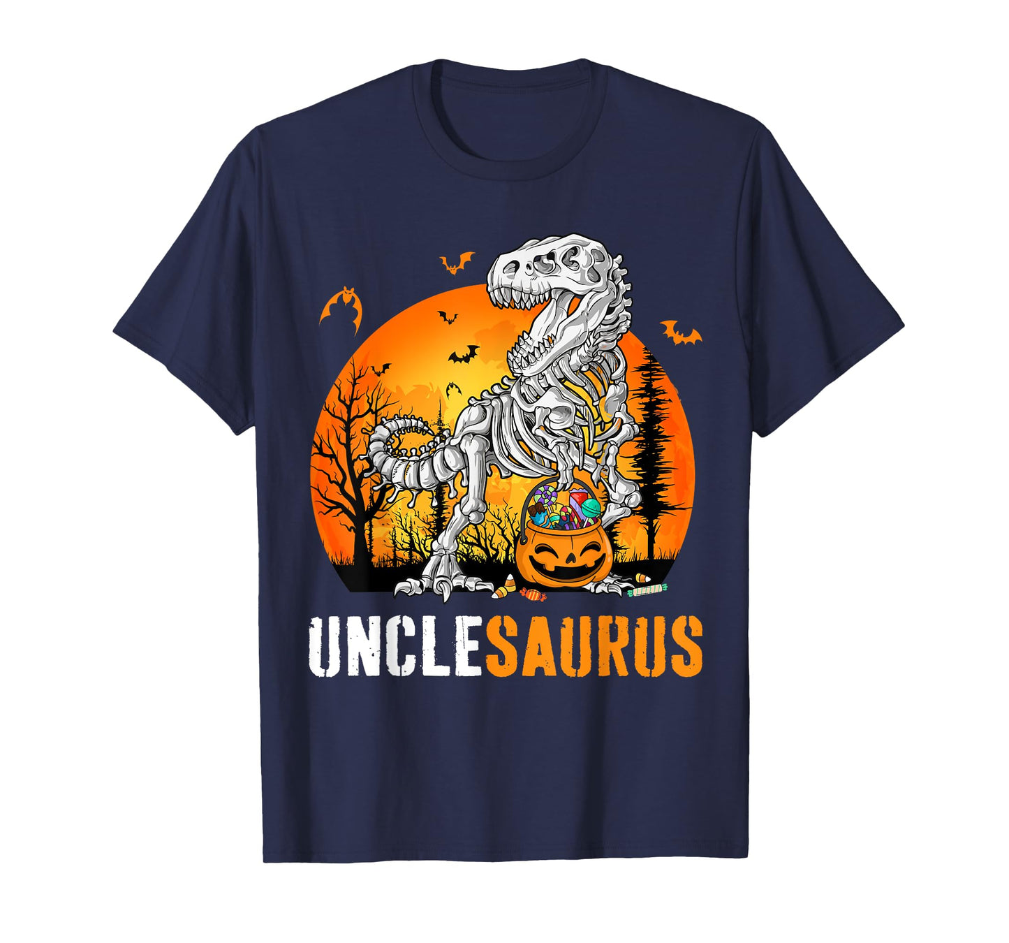 Unclesaurus Dinosaur Skeleton Halloween Uncle Saurus T-Shirt